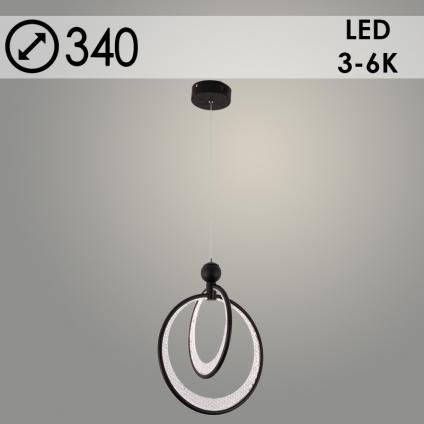 Подвес K38814/1+1HQ BK+FGD черный/золото 60W LED 3000K-4500K-6000K d340 h1000, 24